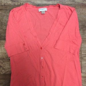 Loft small short sleeve cardigan